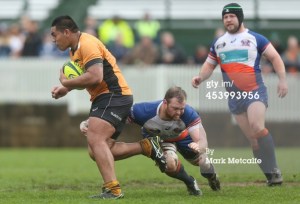Michael Alaalatoa running the ball up against the Greater Sydney Rams in R1 of the NRC. Photo by Mark Metcalfe (Getty Images Sport)
