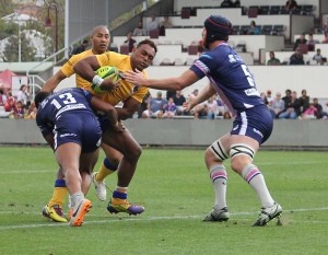 Chris Kurindrani making a run against Melbourne Rising. Photo by Chloe Krause