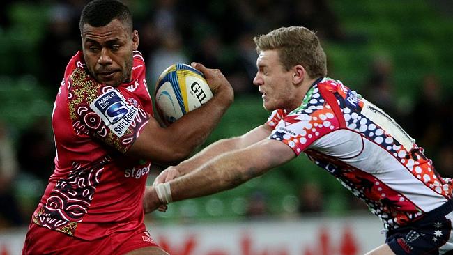 Samu Kerevi during his Super Rugby run-on debut. Photo sourced from: www.couriermail.com.au