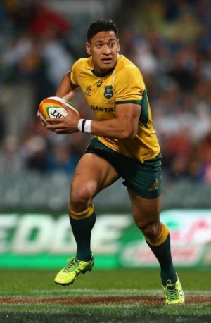 The battering ram that is Israel Folau, will likely take aim at Springbok Damian de Allende. Photo sourced from: Getty Images