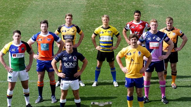 The 9 captains pose for the NRC 2015 launch. (News Corp Australia)